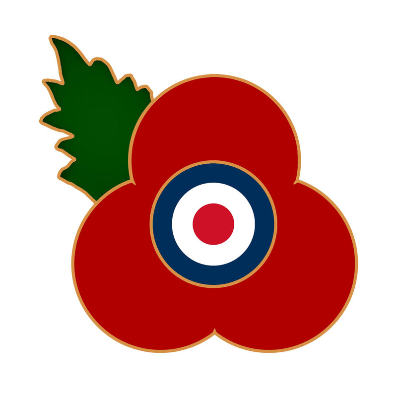 Roundel Poppy Pin Leaf 3cm