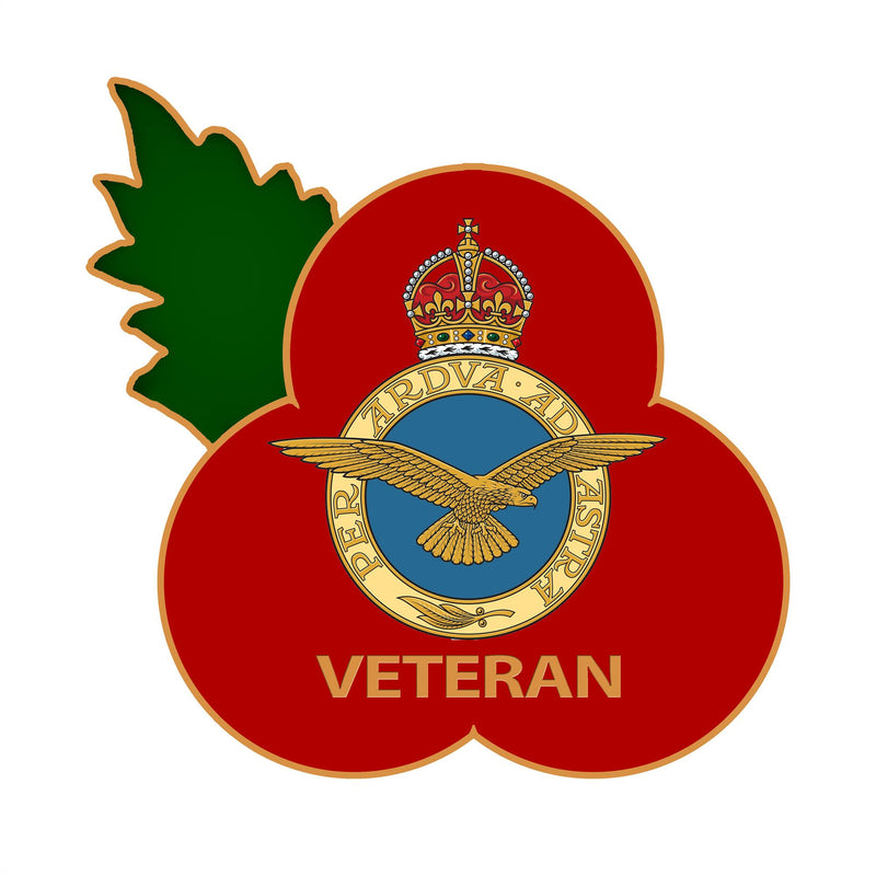 RAF Veteran Poppy Pin Leaf 3cm