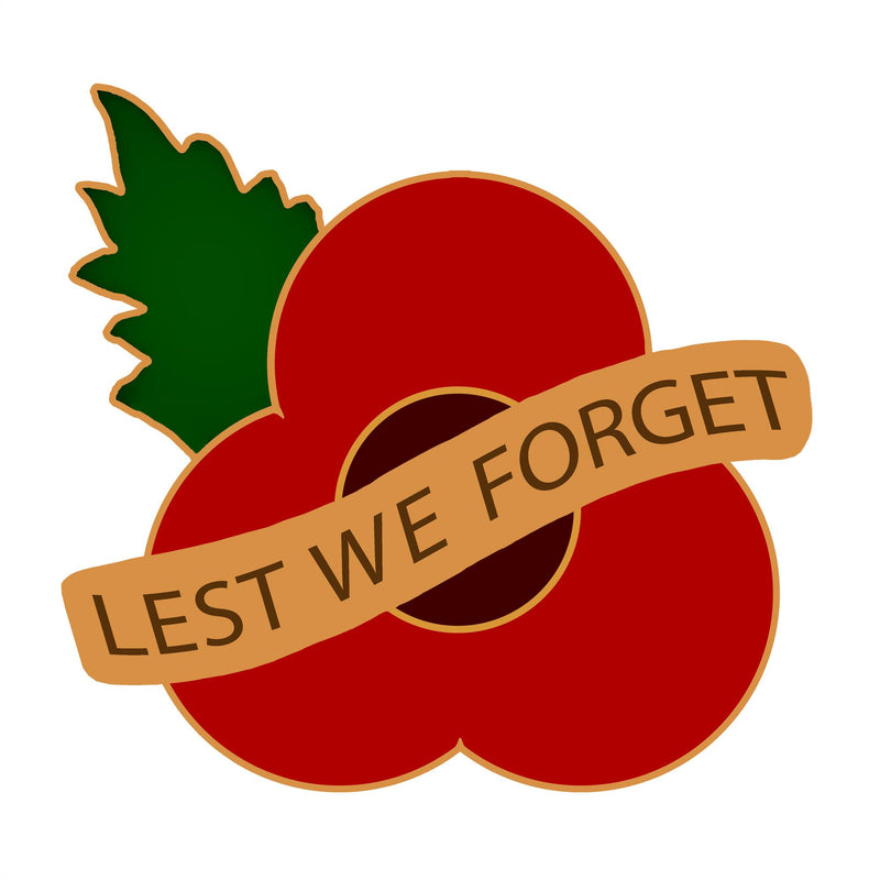 Lest We Forget Poppy Pin Leaf 3cm