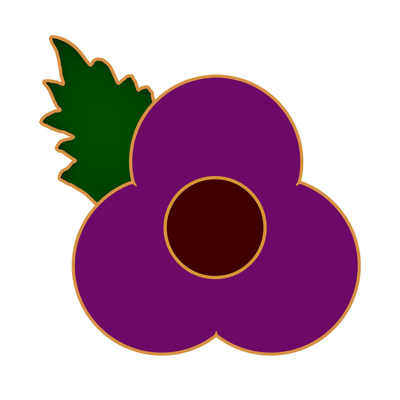 Purple Poppy Pin Leaf 3cm