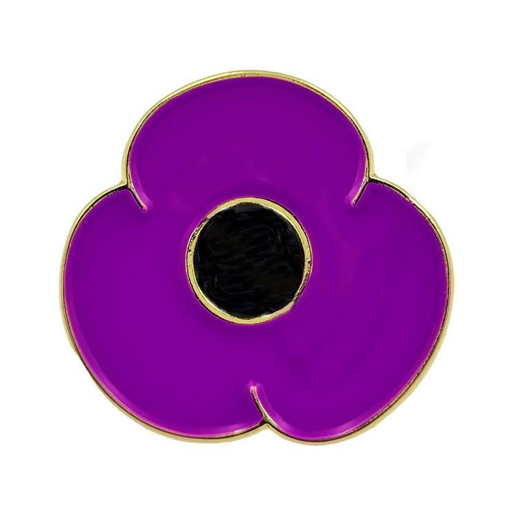 Purple 2cm Poppy Pin Badge