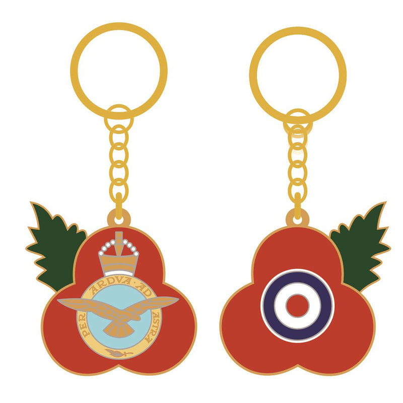 RAF Crest & Roundel Poppy PVC Keyring