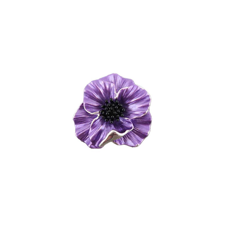 Poppy Purple Flower Lapel Pin