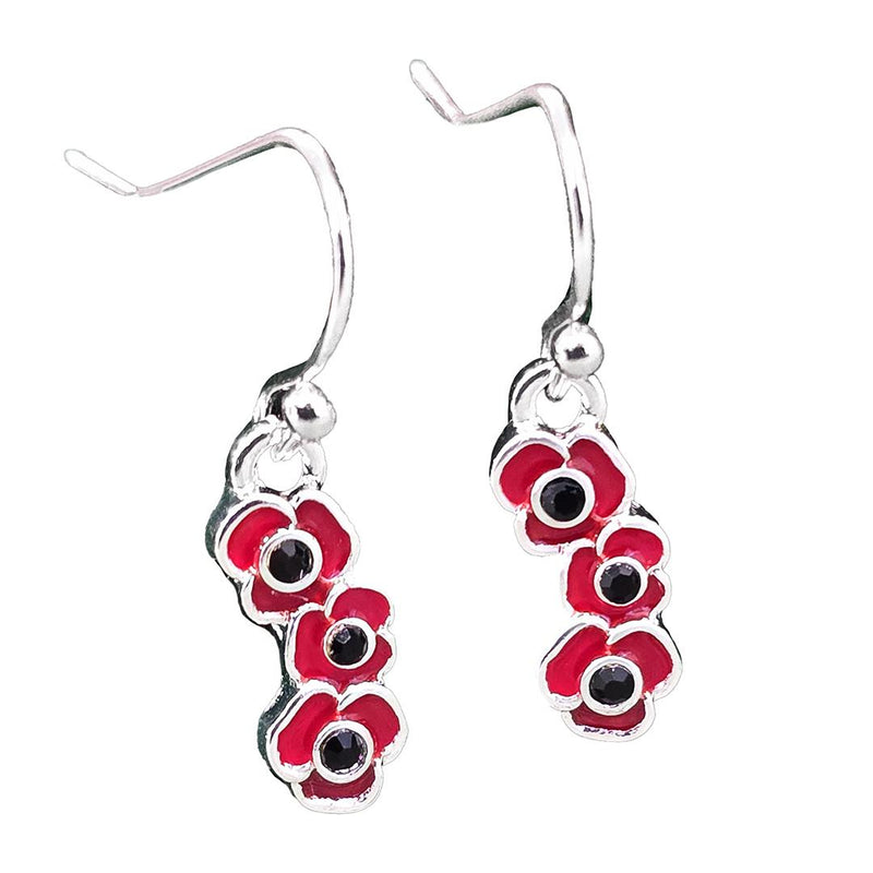 Red Poppy Drop Earrings