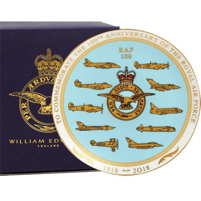 RAF100 Royal Air Force 100 Commemorative 21cm Plate & Gift Box by William Edwards - RAFATRAD