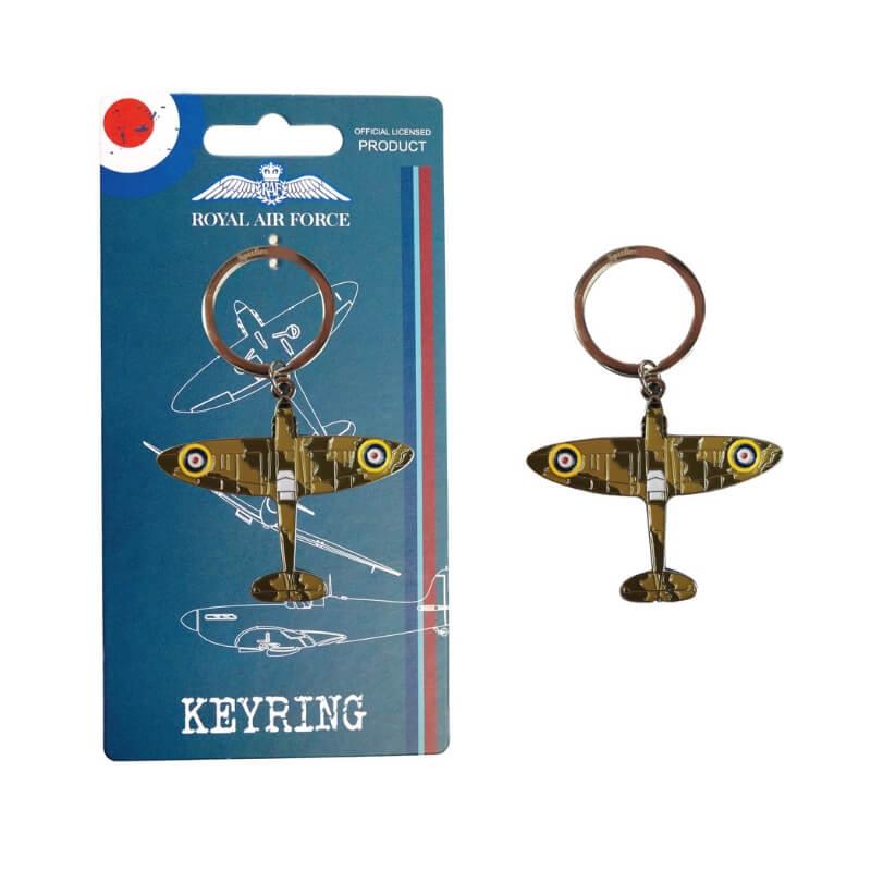 RAF Vintage Metal Enamel Keyring Spitfire - RAFATRAD