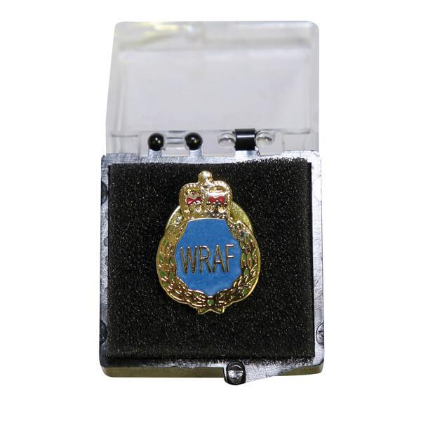 Enamel WRAF Lapel Stud  Badge Boxed - RAFATRAD