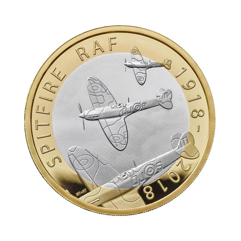 RAF100 Royal Mint Centenary Spitfire 2018 - UK £2 Silver Proof Coin - RAFATRAD