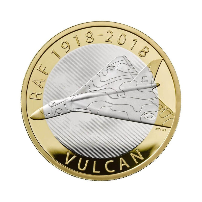 RAF100 Royal Mint Centenary Vulcan  2018 - UK £2 Silver Proof Coin - RAFATRAD