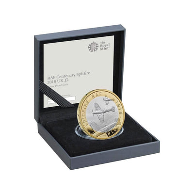 RAF100 Royal Mint Centenary Spitfire 2018 - UK £2 Silver Proof Coin - RAFATRAD