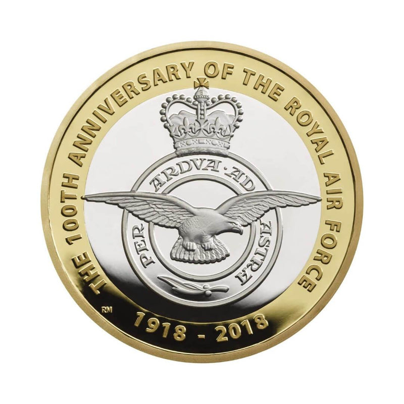 RAF100 Royal Mint Centenary RAF Badge 2018 - UK £2 Silver Proof Coin - RAFATRAD