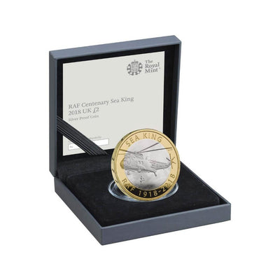 RAF Centenary Sea King 2018 UK £2 Silver Proof Coin - Watchful and Vigilant - RAFATRAD