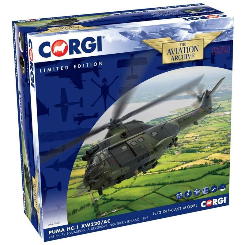Corgi 1:72 Die-cast Westland Puma HC.1 - XW220-AC Model Aircraft - RAFATRAD