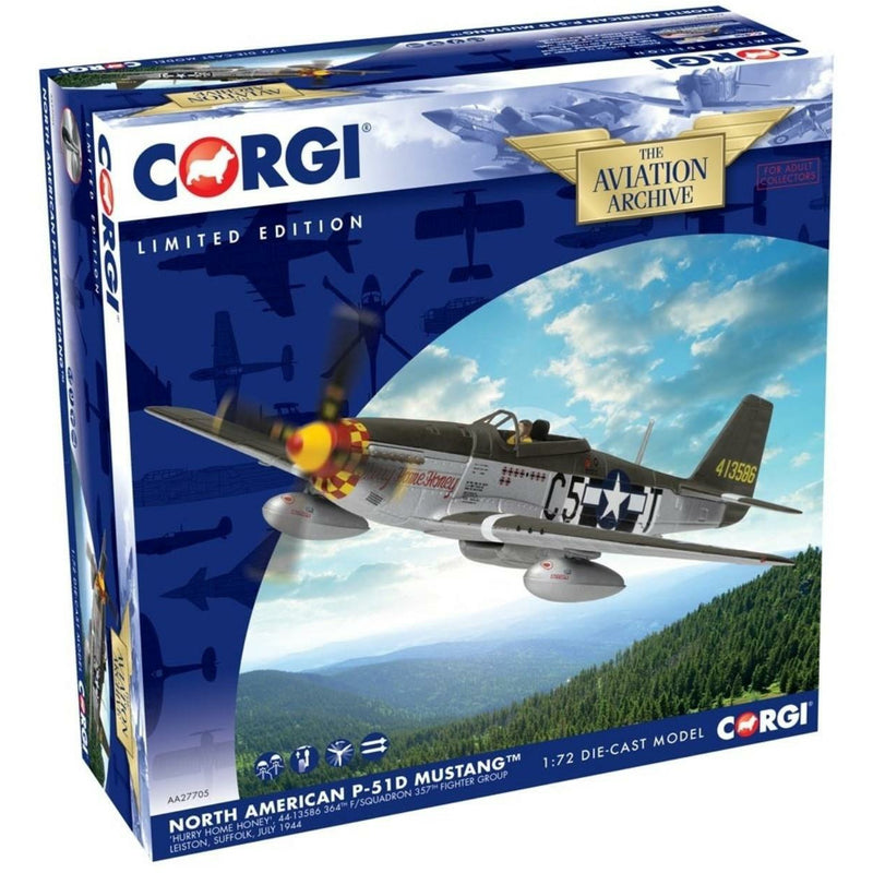 Corgi 1:72 Die-cast North American P51-D Mustang - 44-13586-C5-T Model Aircraft - RAFATRAD