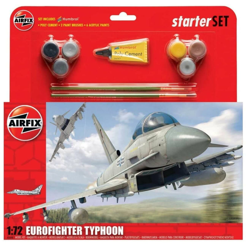 Airfix  1:72 Die-cast Eurofighter Typhoon Large Starter Set - RAFATRAD