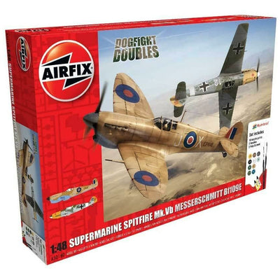 Airfix 1:48 Supermarine Spitfire MkVb Messerschmitt Bf109E Dogfight Doubles Gift Set - RAFATRAD