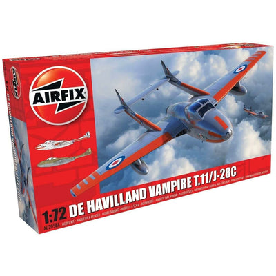 Airfix 1:72 De Havilland Vampire T.11-J-28C Model Aircraft - RAFATRAD