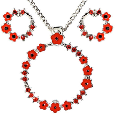 Poppy Garland Pendant and Earring Set - RAFATRAD