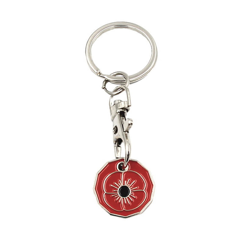 Poppy Trolley Coin Keyring Poppy Pins RAF Gifts RAFATRAD