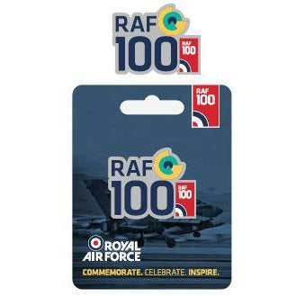RAF100  Shaped Lapel Pin - RAF100 Logo & Roundel - RAFATRAD