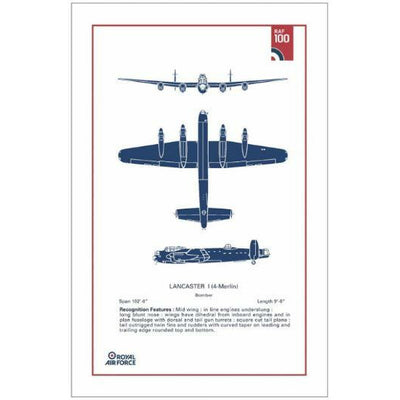 RAF100 TEA TOWEL - LANCASTER (RAF - Royal Air Force) - RAFATRAD