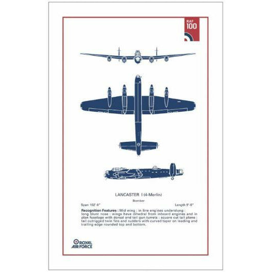 RAF100 TEA TOWEL - LANCASTER (RAF - Royal Air Force) - RAFATRAD