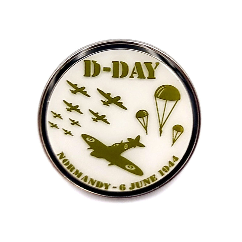D Day Badge - White