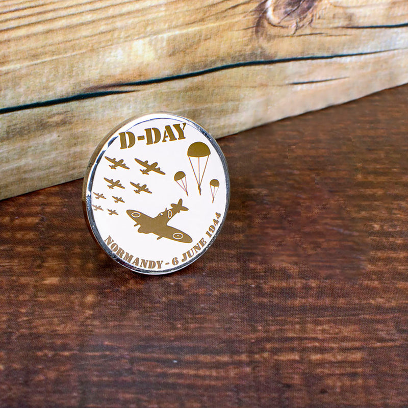 D Day Badge - White