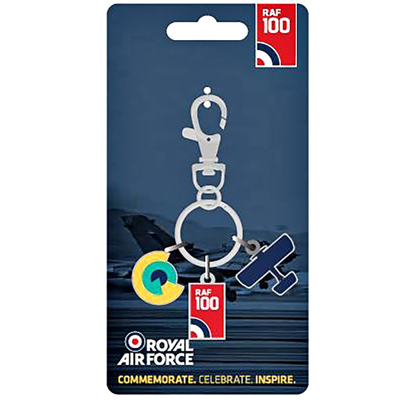 RAF100 Trinket Keyring - Biplane - RAFATRAD