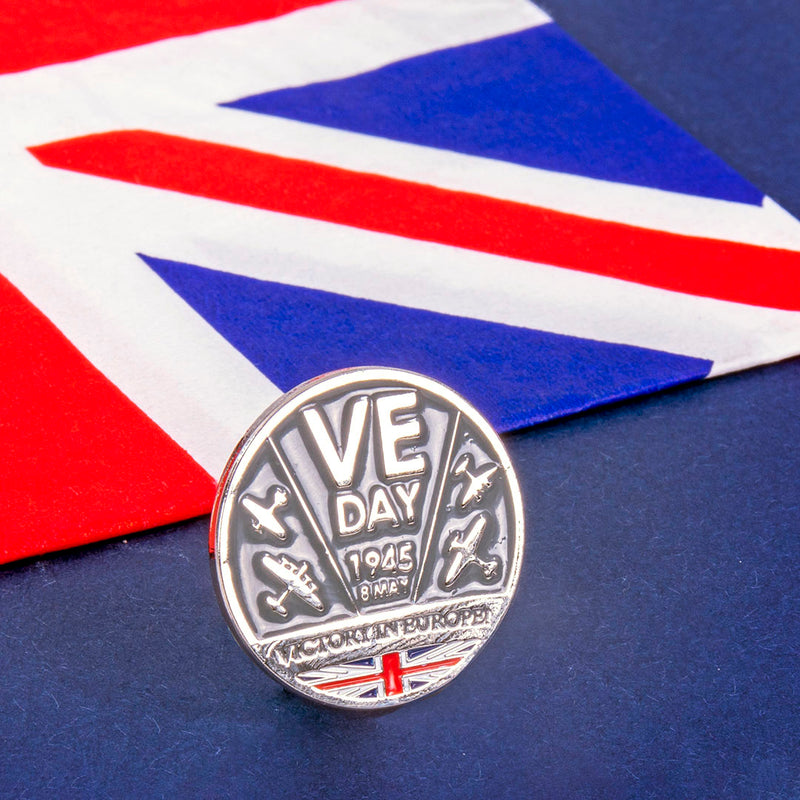 VE Day Badge - Grey