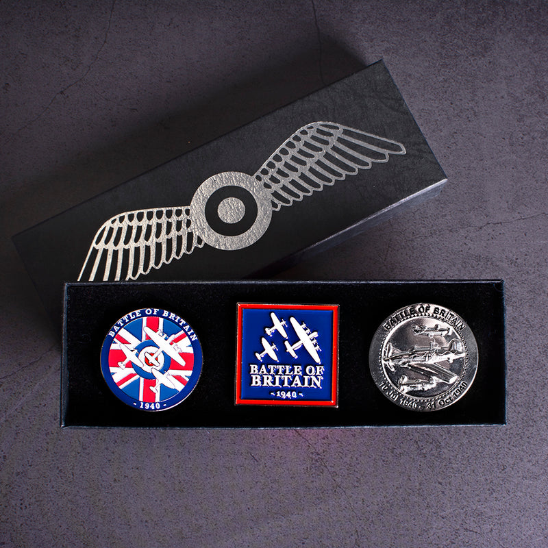 Battle of Britain Memorial Flight (BBMF) Pin Badge Set - Silver