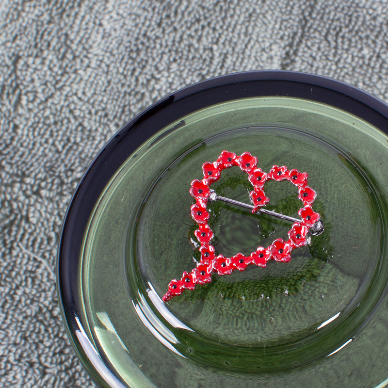 Heart Poppy Brooch