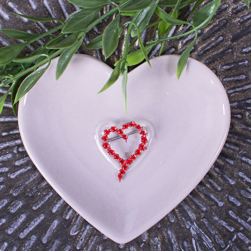 Heart Poppy Brooch