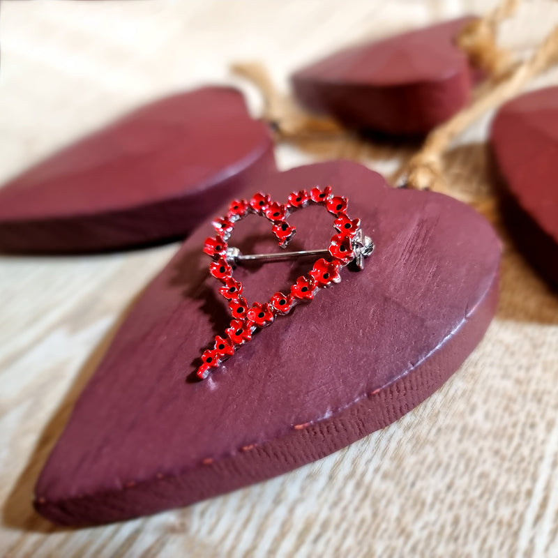 Heart Poppy Wreath Brooch - RAFATRAD