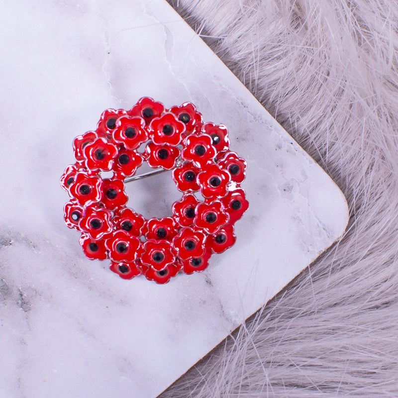 Poppy Wreath Brooch
