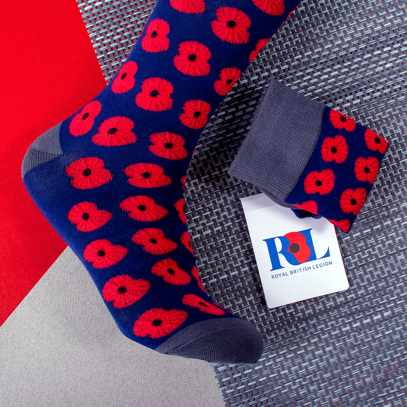 Mens RAF Socks Poppy