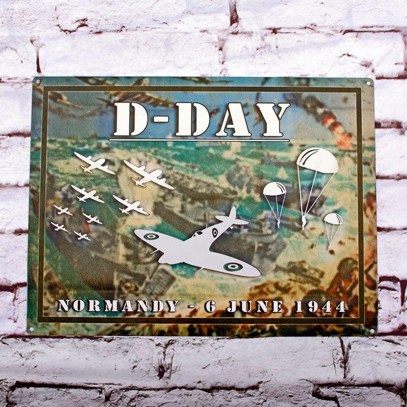 D-Day Photo Metal Wall Sign