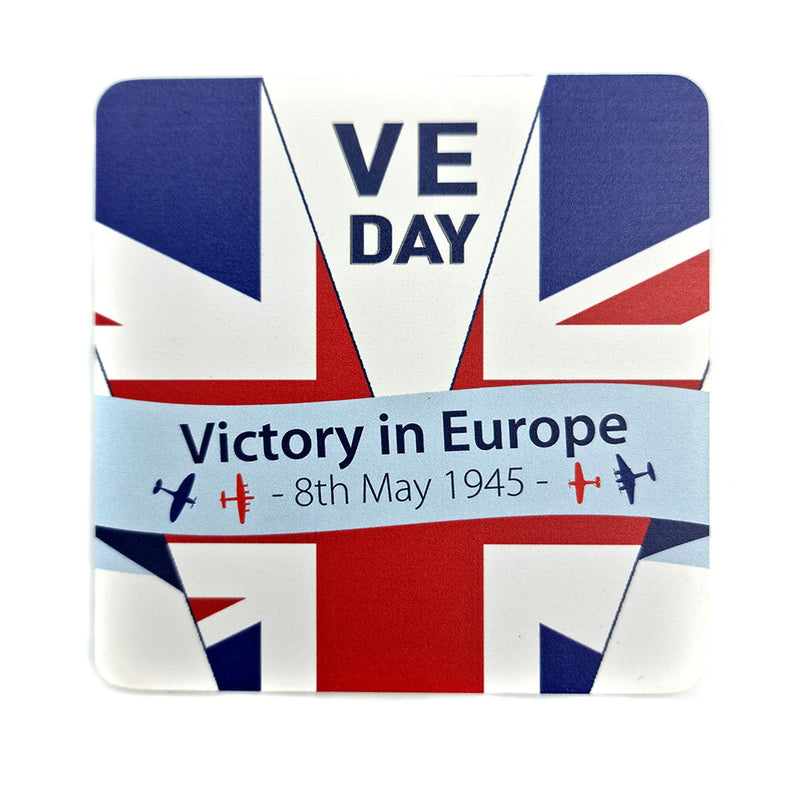 VE Day White Coaster
