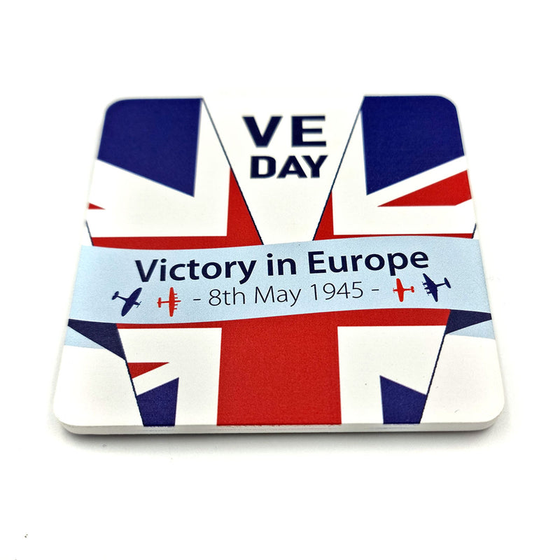 VE Day White Coaster