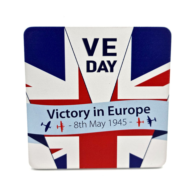 VE Day White Coaster
