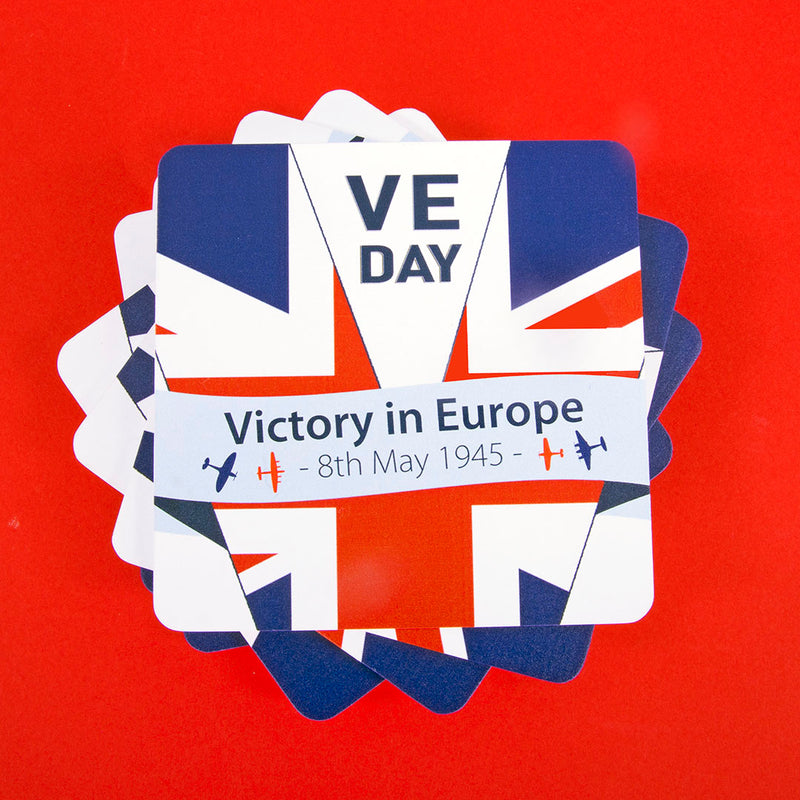 VE Day White Coaster
