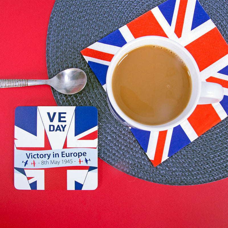 VE Day White Coaster
