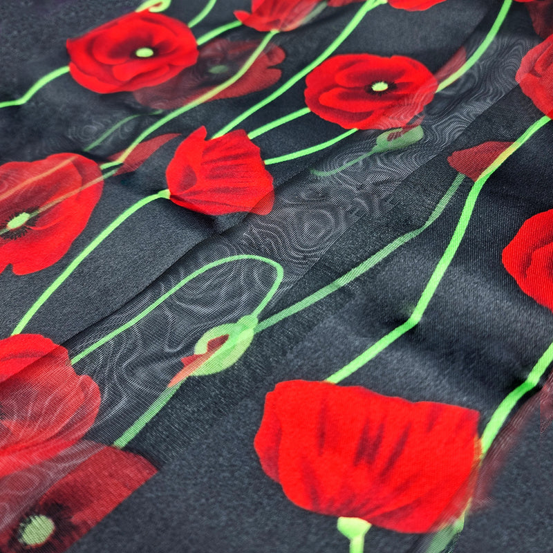 Black Poppy Scarf - RAFATRAD