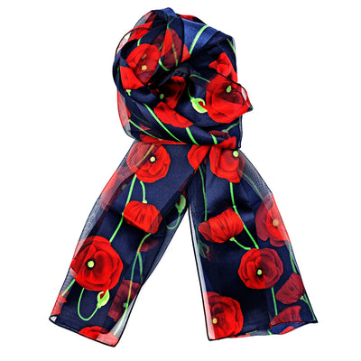 Poppy Stem Navy Scarf - RAFATRAD