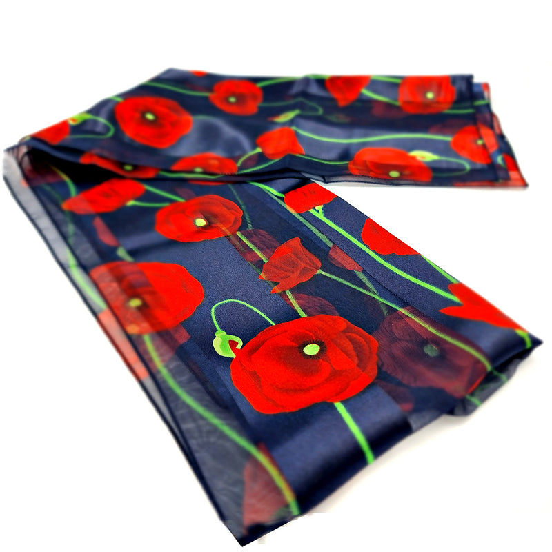 Poppy Stem Navy Scarf - RAFATRAD