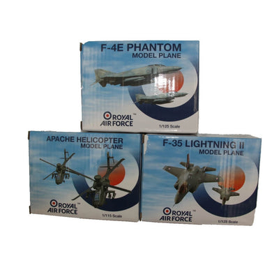 RAF Puzzle Planes - Set of 3 Assorted Model Planes (Apache, F-35 Lightning II and Phantom) - RAFATRAD