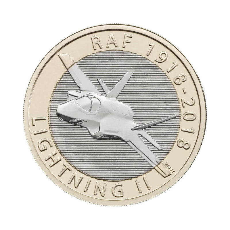 RAF Centenary F-35 Lightning II 2018 UK £2 Silver Proof Coin - The Next Generation - RAFATRAD
