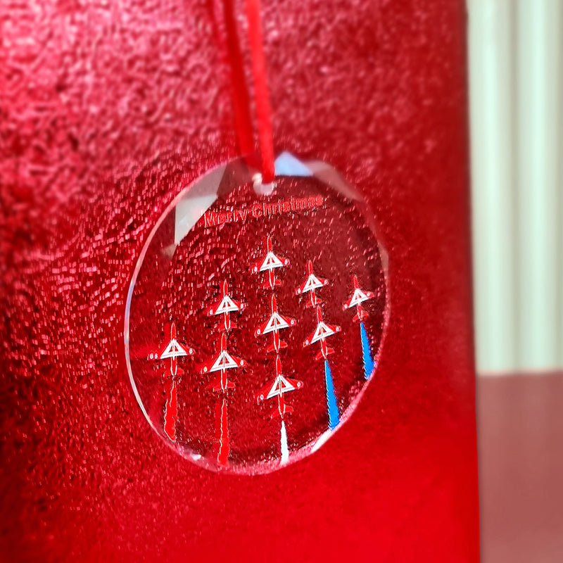 Red Arrows Glass Christmas Decoration - RAFATRAD