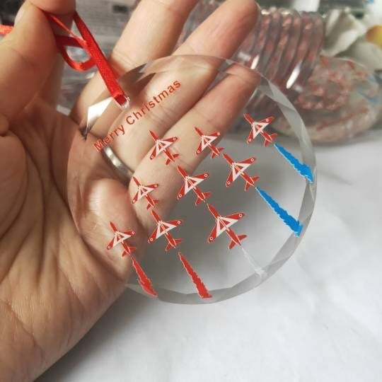 Red Arrows Glass Christmas Decoration - RAFATRAD