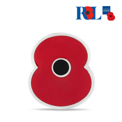 RBL Red Enamel Poppy Lapel Pin - RAFATRAD